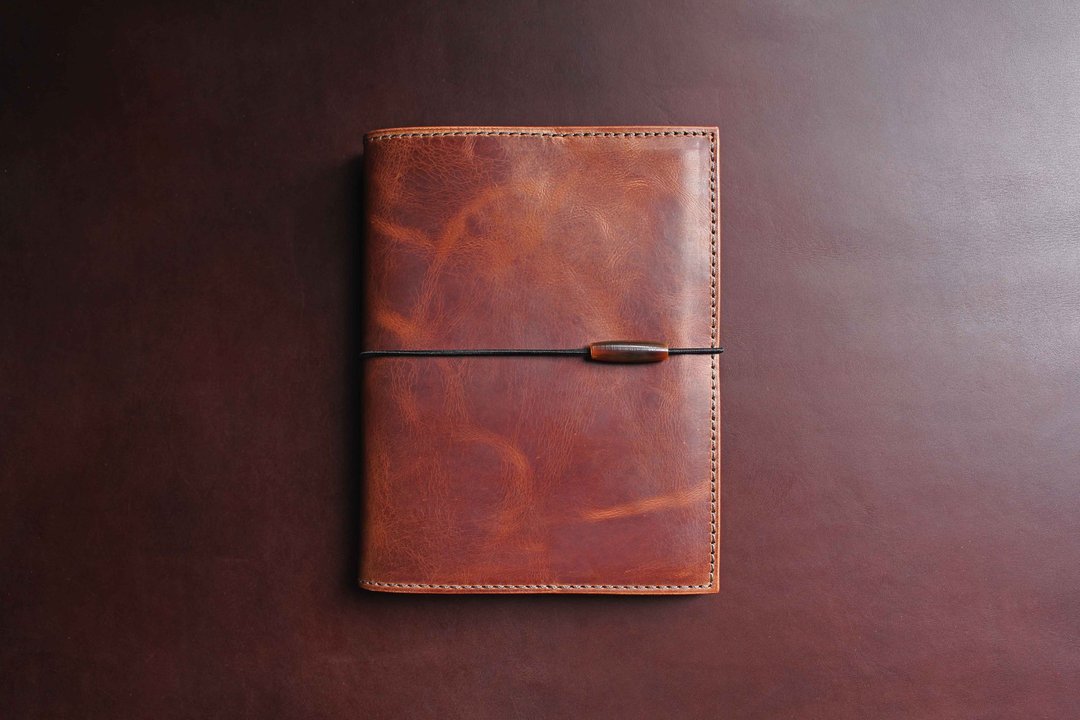 VULCAN Leather Note MUJI A6 80页 意大利野生胎牛油蜡皮  可加购压印服务 可制作无束带 - 笔记本/手帐 - 真皮 咖啡色