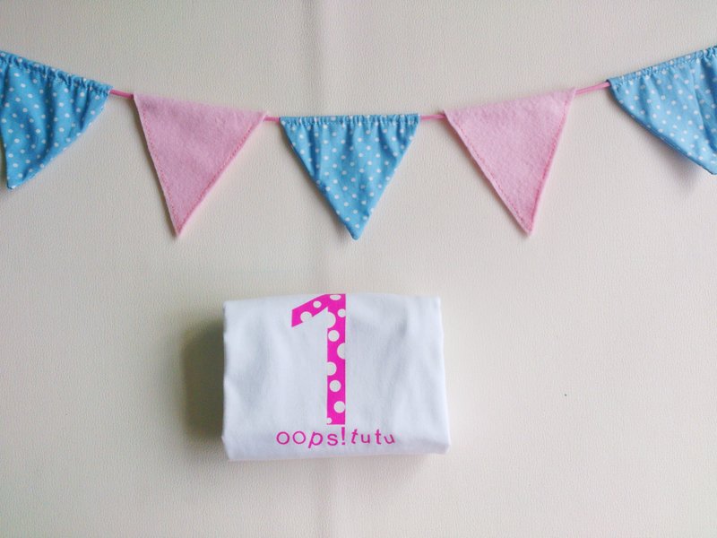 Oops！tutu【纯棉背心- 桃红数字1】 - 女装背心 - 其他材质 白色