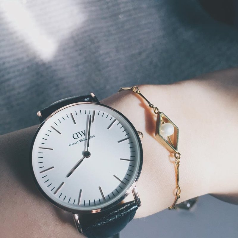 【 Miss Elegant-菱形珍珠手链 】 - 手链/手环 - 其他金属 