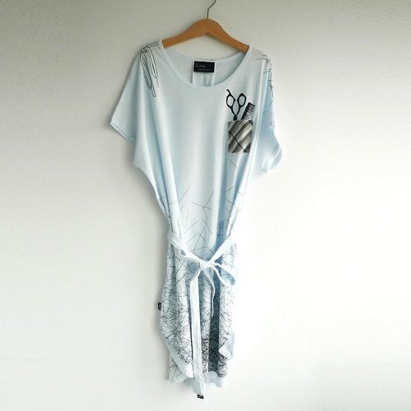 修修发  长椭圆附绳多穿衣 - 洋装/连衣裙 - 棉．麻 黑色