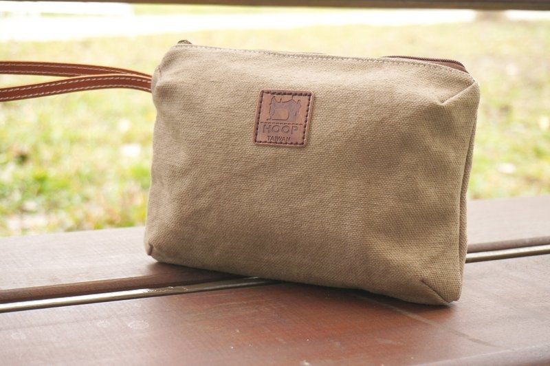 ‘丛林探险水洗帆布’真皮手拿包 - 其他 - 其他材质 绿色