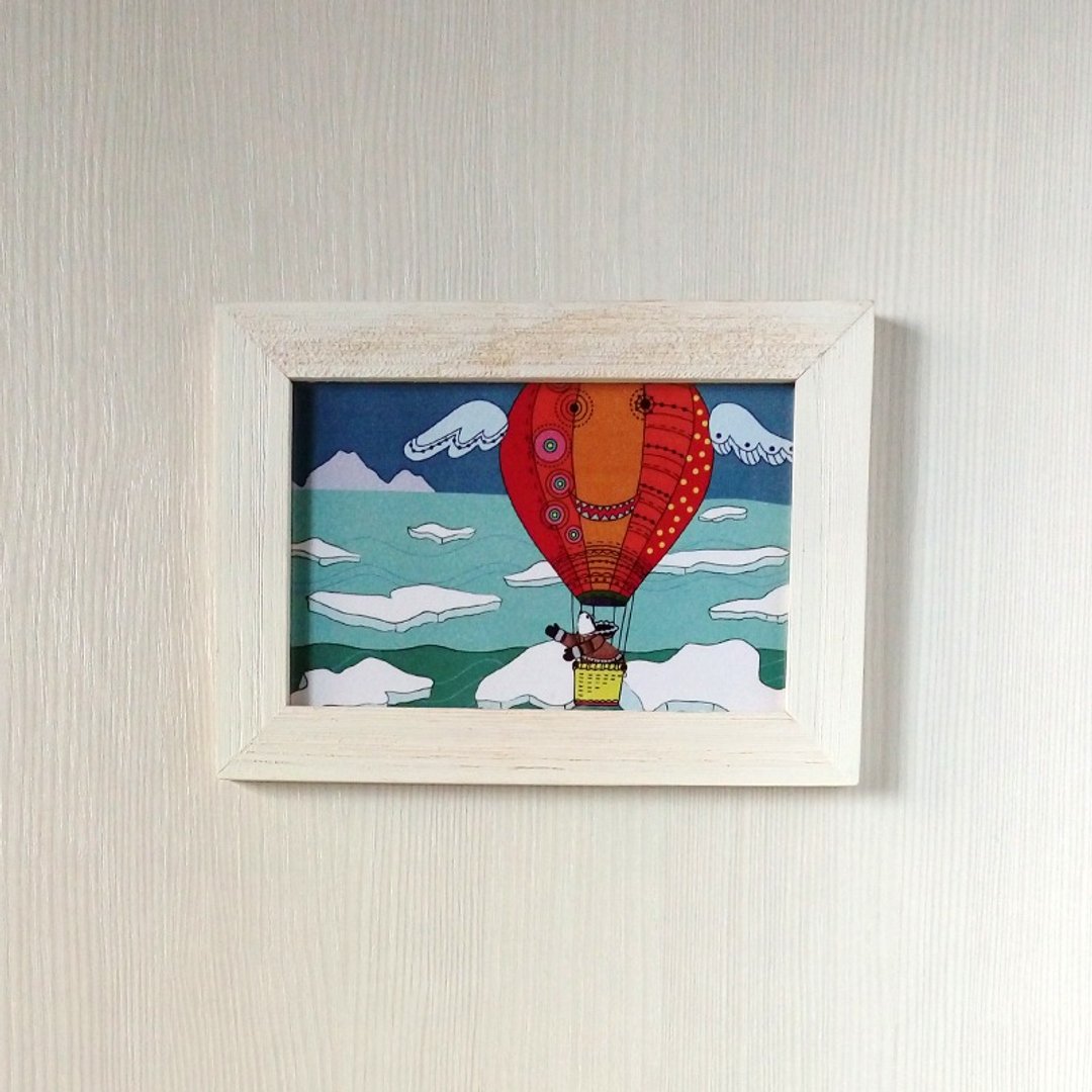 熊熊拿努搬新家系列 北极熊插画明信片 - 卡片/明信片 - 纸 蓝色