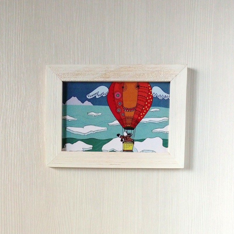 熊熊拿努搬新家系列 北极熊插画明信片 - 卡片/明信片 - 纸 蓝色