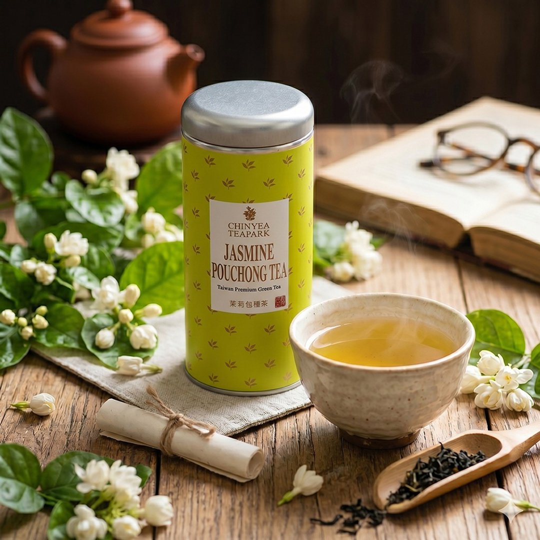 茉莉包种茶 - 夏日限量台湾天然窨花茶 - 茶 - 其他材质 绿色