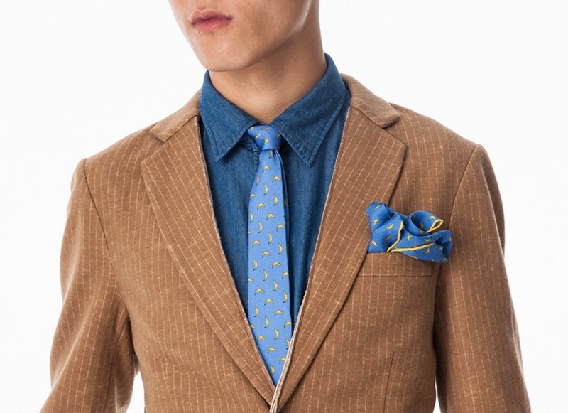 真丝西装口袋巾Tokyo Banana - 其他 - 丝．绢 黄色