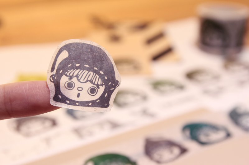 双手牌two hands ! 绿邮精表情贴图纸胶带 - 纸胶带 - 纸 白色