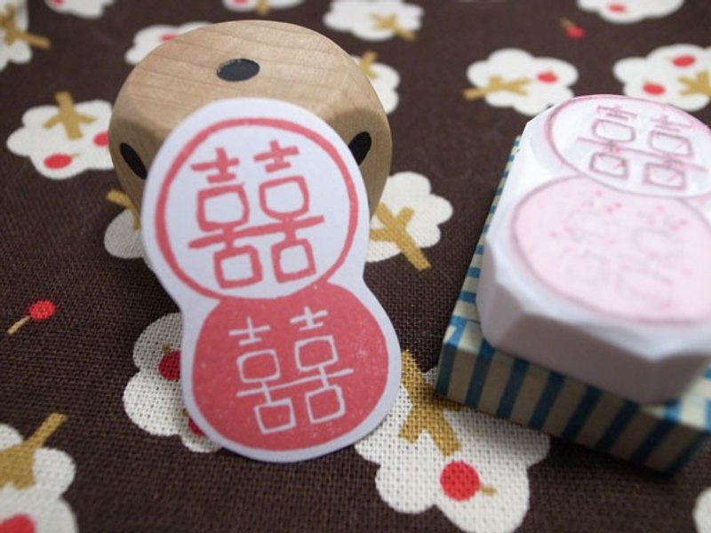 囍，双喜 - 印章/印台 - 橡胶 白色