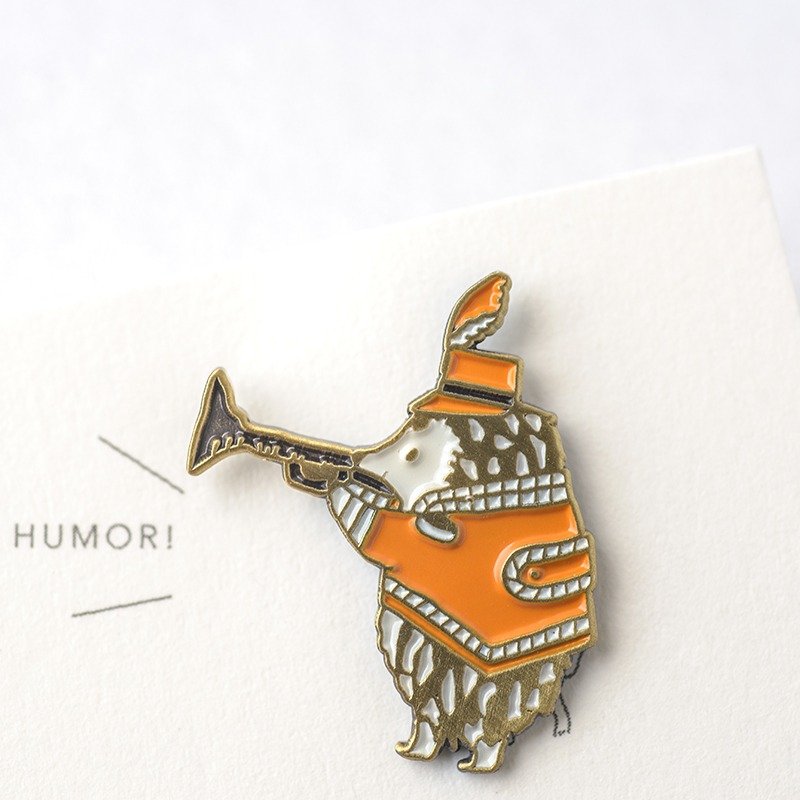 刺猬 胸章 胸针 别针 橘 / 复古青铜【JH7】 - 胸针 - 其他金属 橘色
