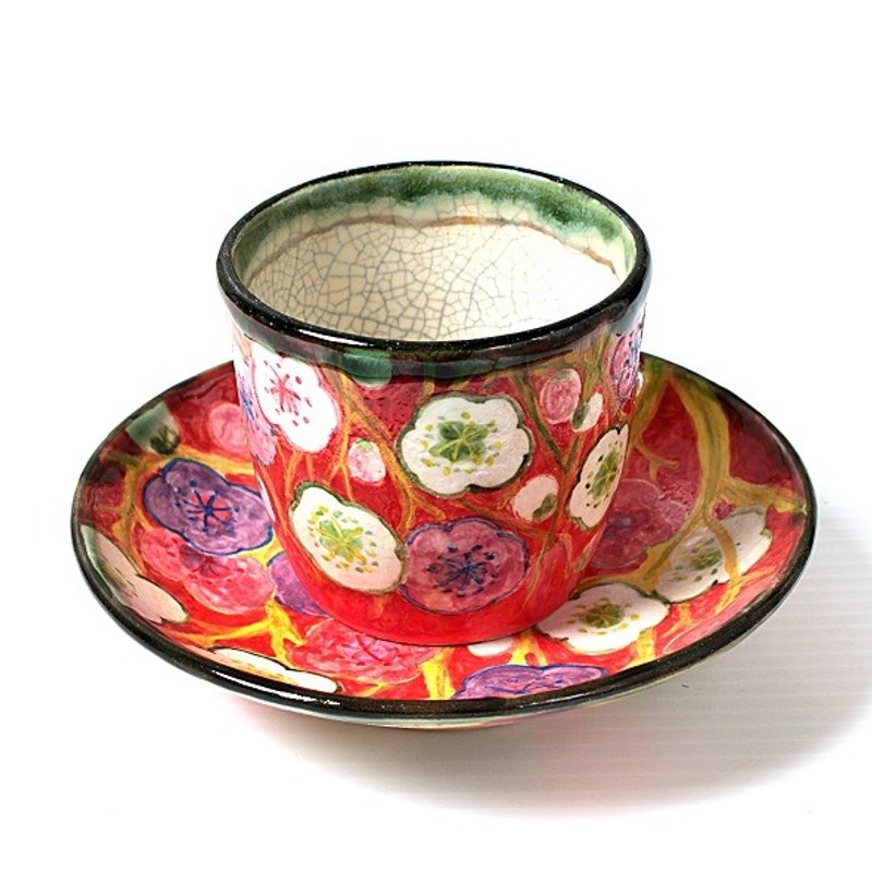Free cup set of small plum A pattern - 茶具/茶杯 - 其他材质 红色