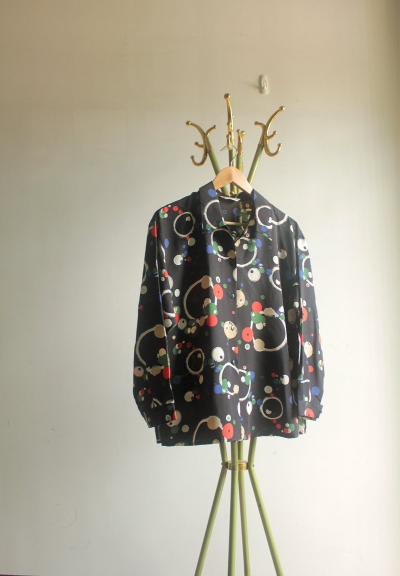 迷幻泡泡 - 女装衬衫 - 棉．麻 黑色