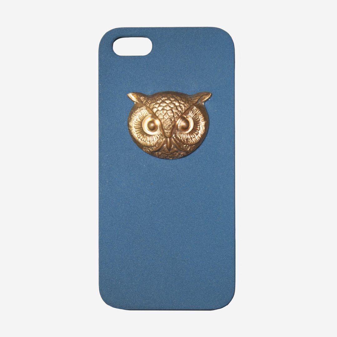 [Indigo] 复古黄铜猫头鹰 iPhone5/5s手机壳 - 手机壳/手机套 - 塑料 蓝色