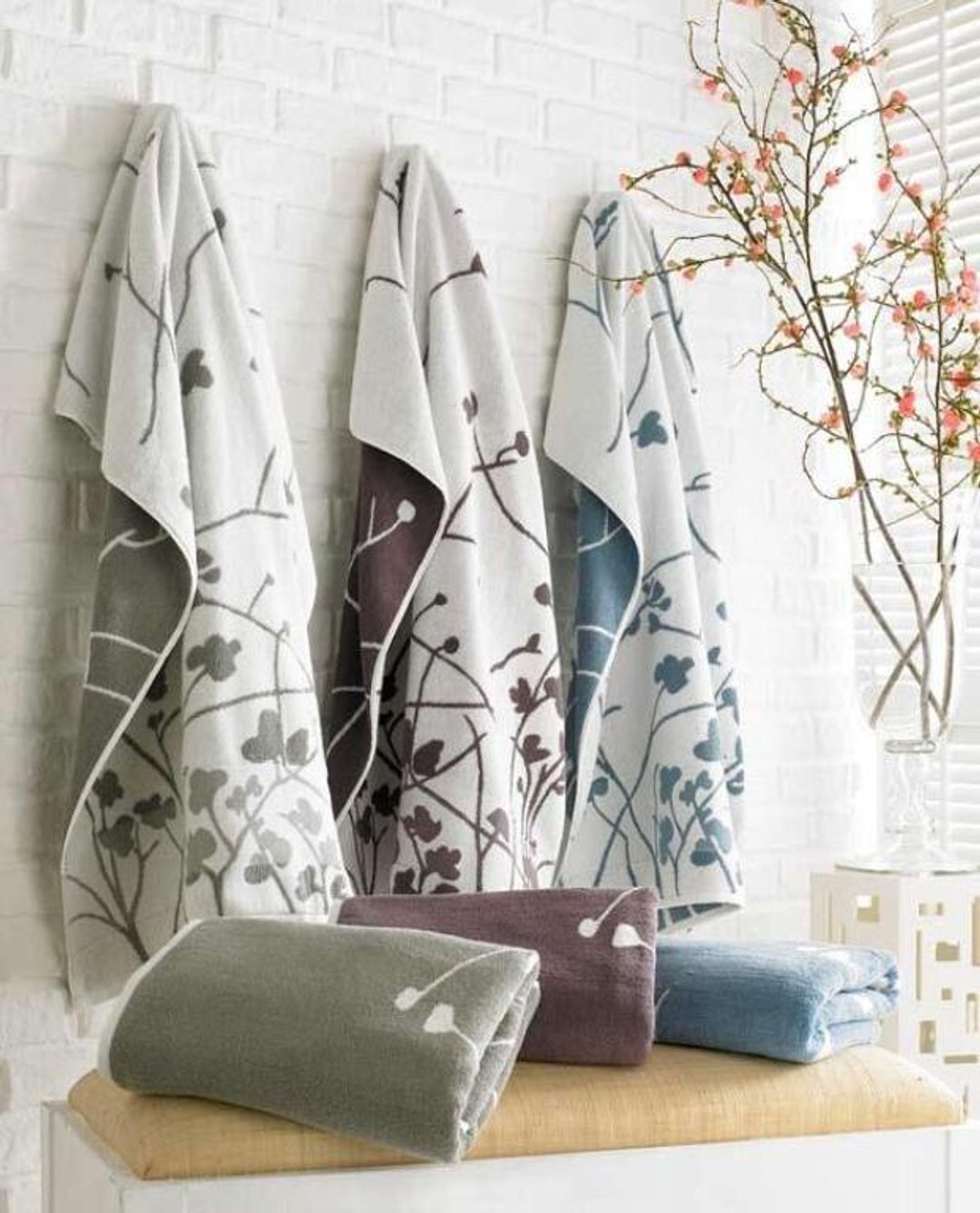 樱花 纯棉插手巾 小毛巾 HAND TOWEL - 毛巾浴巾 - 棉 灰色