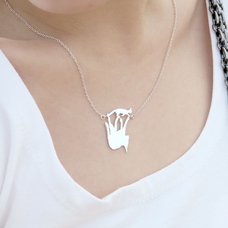 【言成金工坊】喵~Where are you going~。925银 - 项链 - 银 灰色