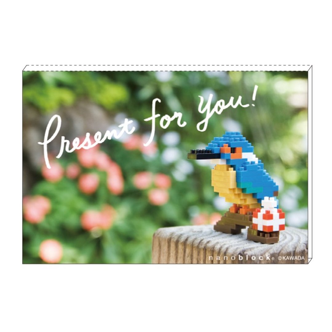 迷你积木 x 明信片【翠鸟】 nanoblock x postcard 日本制 - 卡片/明信片 - 纸 蓝色