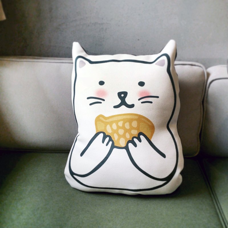 猫咪抱枕-捧着鲷鱼烧猫咪 - 枕头/抱枕 - 其他材质 多色