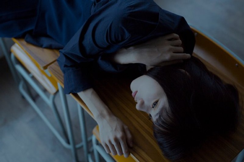 娃娃领假背带裙衬衫 - 女装衬衫 - 其他材质 蓝色