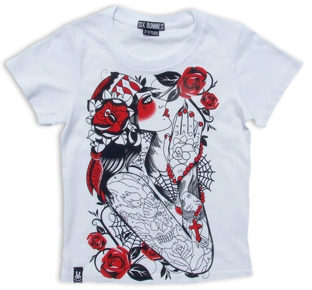 少女的祈祷 T恤 - Praying Girl T-Shirts #SIX BUNNIES - 其他 - 棉 白色