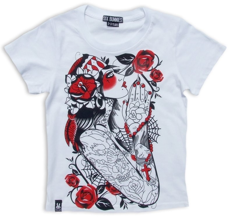 少女的祈祷 T恤 - Praying Girl T-Shirts #SIX BUNNIES - 其他 - 棉．麻 白色