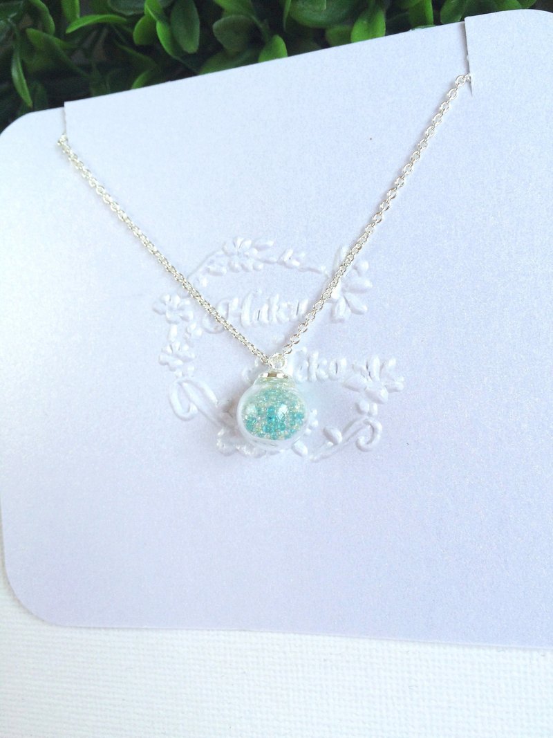 *Haku·Neko* 薄荷绿色玻璃球啫喱小珠颈链 - 颈链 - 玻璃 绿色