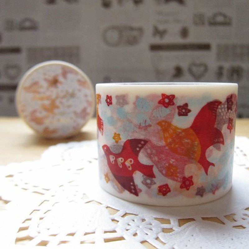 Aimez le style 和纸胶带 (02242 飞鸟) - 纸胶带 - 纸 橘色