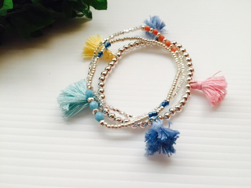 A Bead 手工多色流苏珠手链 - 手链/手环 - 其他材质 多色