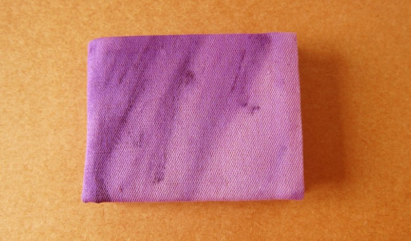 “毕业礼物预售中”手工染色缬草紫横式短夹(可免费电烧英文字喔！) - 皮夹/钱包 - 其他材质 紫色