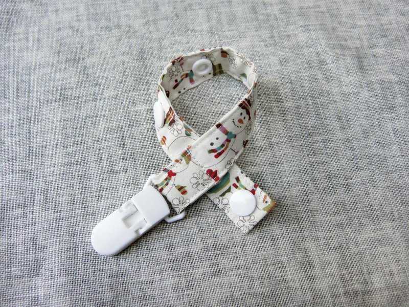 雪人 - 夹式奶嘴链 - 围嘴/口水巾 - 其他材质 白色