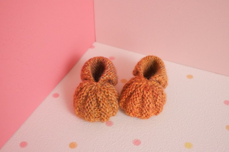 【毛线编织成品】宝宝婴儿鞋 南瓜鞋 - 童装鞋 - 其他材质 橘色
