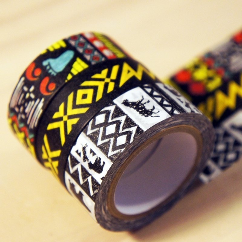 【纸胶带套组系列】熊与豹、哈莫的脚印、AMIS三款一套 - 纸胶带 - 纸 咖啡色