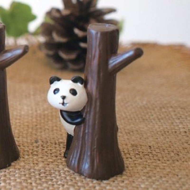 木阴のカードスタンド“PANDA”疗愈系 QQ熊猫抱树便条夹 - 贴纸 - 其他材质 白色