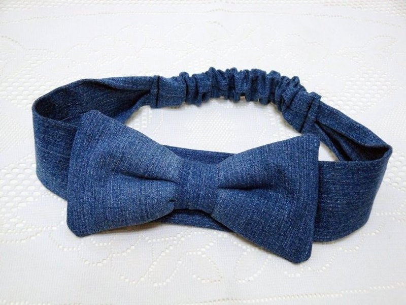 牛仔蝴蝶结 ~ 发带 - 发饰 - 其他材质 