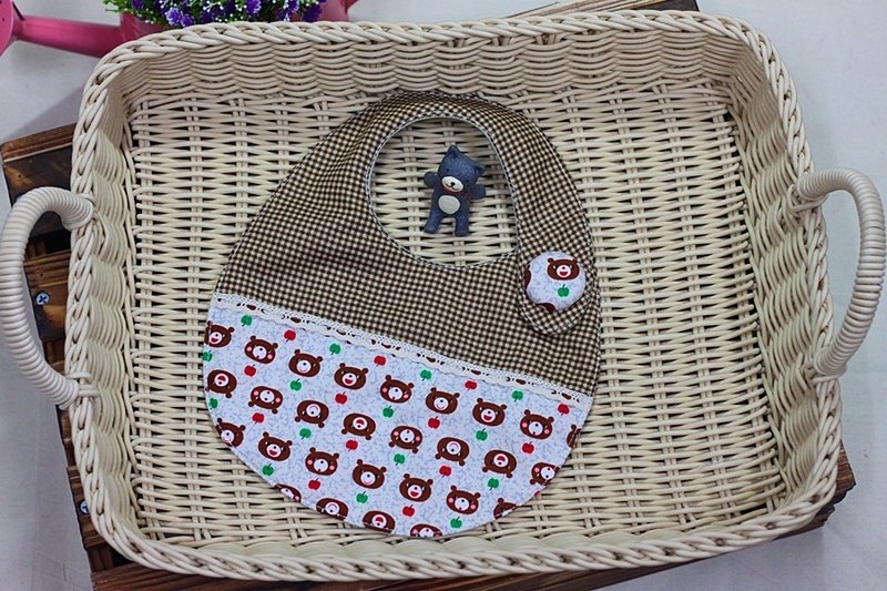 苹果熊 围兜兜 - 围嘴/口水巾 - 棉．麻 