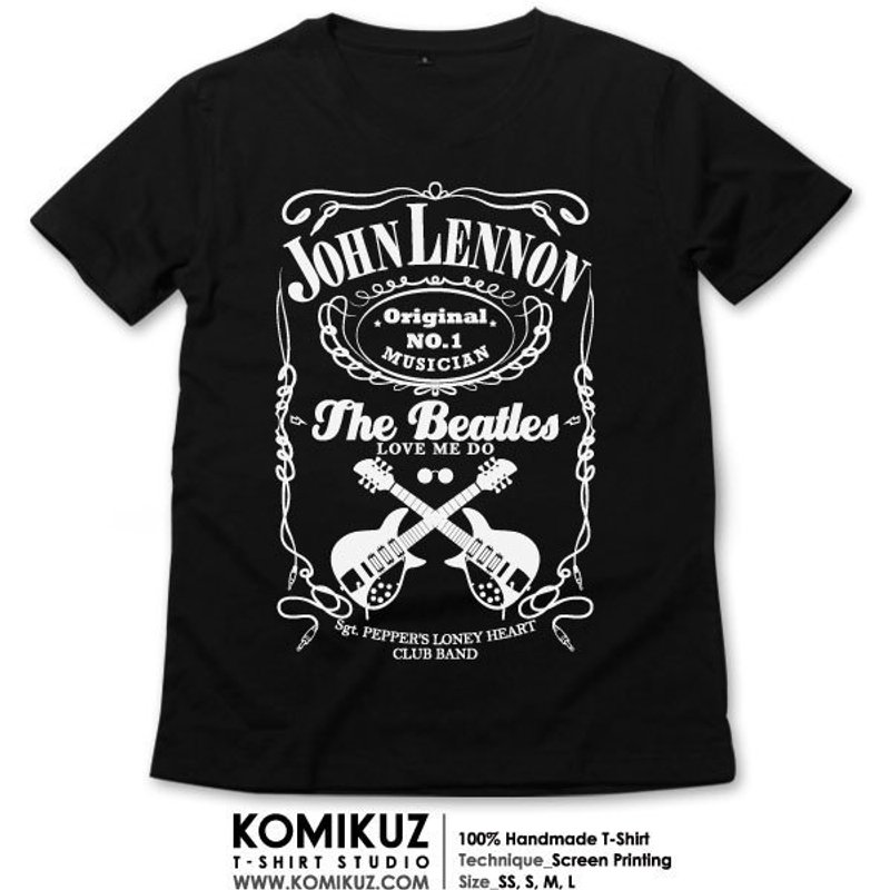 基本款约翰·蓝侬印花TEE-黑/白-SS.S.M.L - 女装 T 恤 - 其他材质 