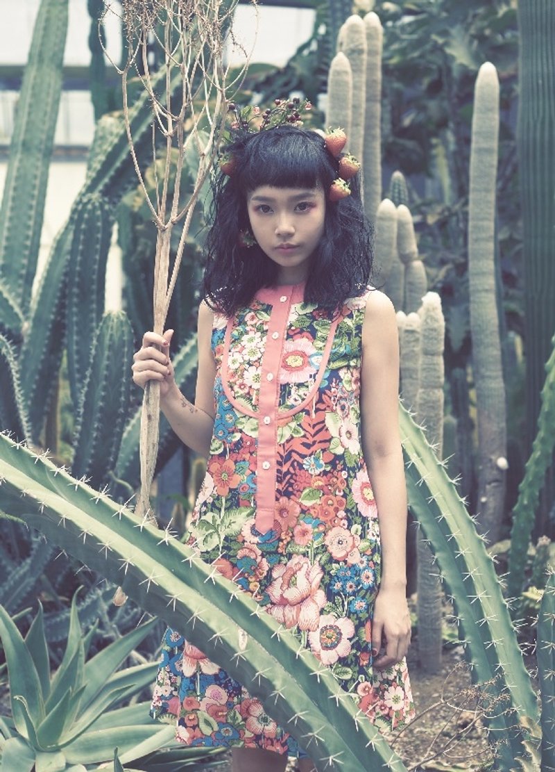 ｛Little Treasure｝广岛之恋无袖One-piece - 洋装/连衣裙 - 棉．麻 多色