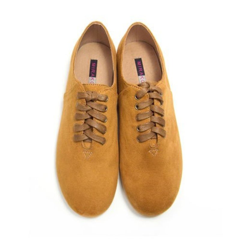 Two Tone Lace-up Shoes M1105A LandYellow - 女款休闲鞋 - 棉．麻 橘色