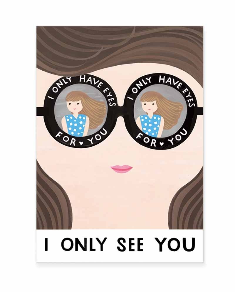 chienchien - I ONLY SEE YOU! -系列03    插画明信片 / 卡片 - 卡片/明信片 - 纸 白色