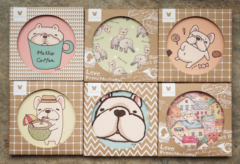 (售完) 法斗吸水杯垫-全套六入 - 杯垫 - 其他材质 