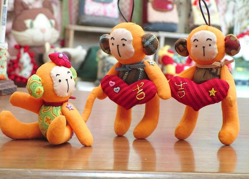 wonderland22 吉利猴吊饰玩偶｜2016猴年大吉 - 玩偶/公仔 - 其他材质 橘色