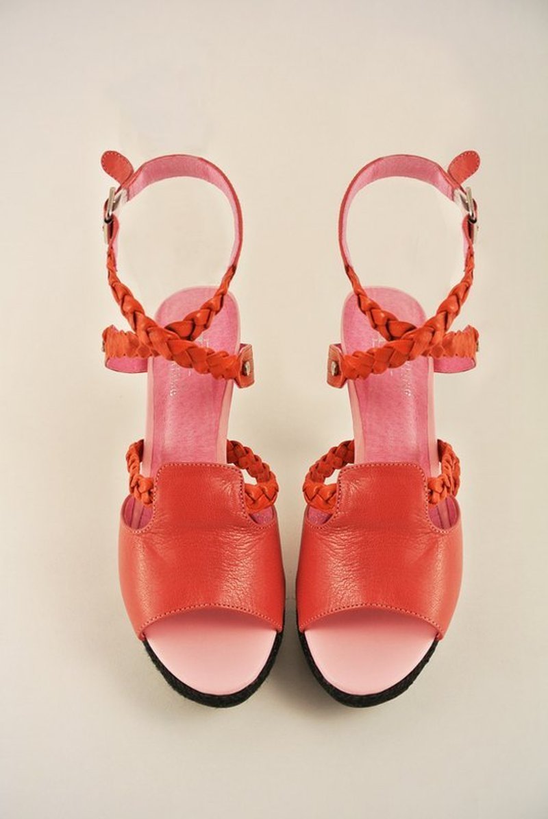 编织出桃红色的一桩风暴纠纷，思绪冉冉上升 - 女款休闲鞋 - 真皮 