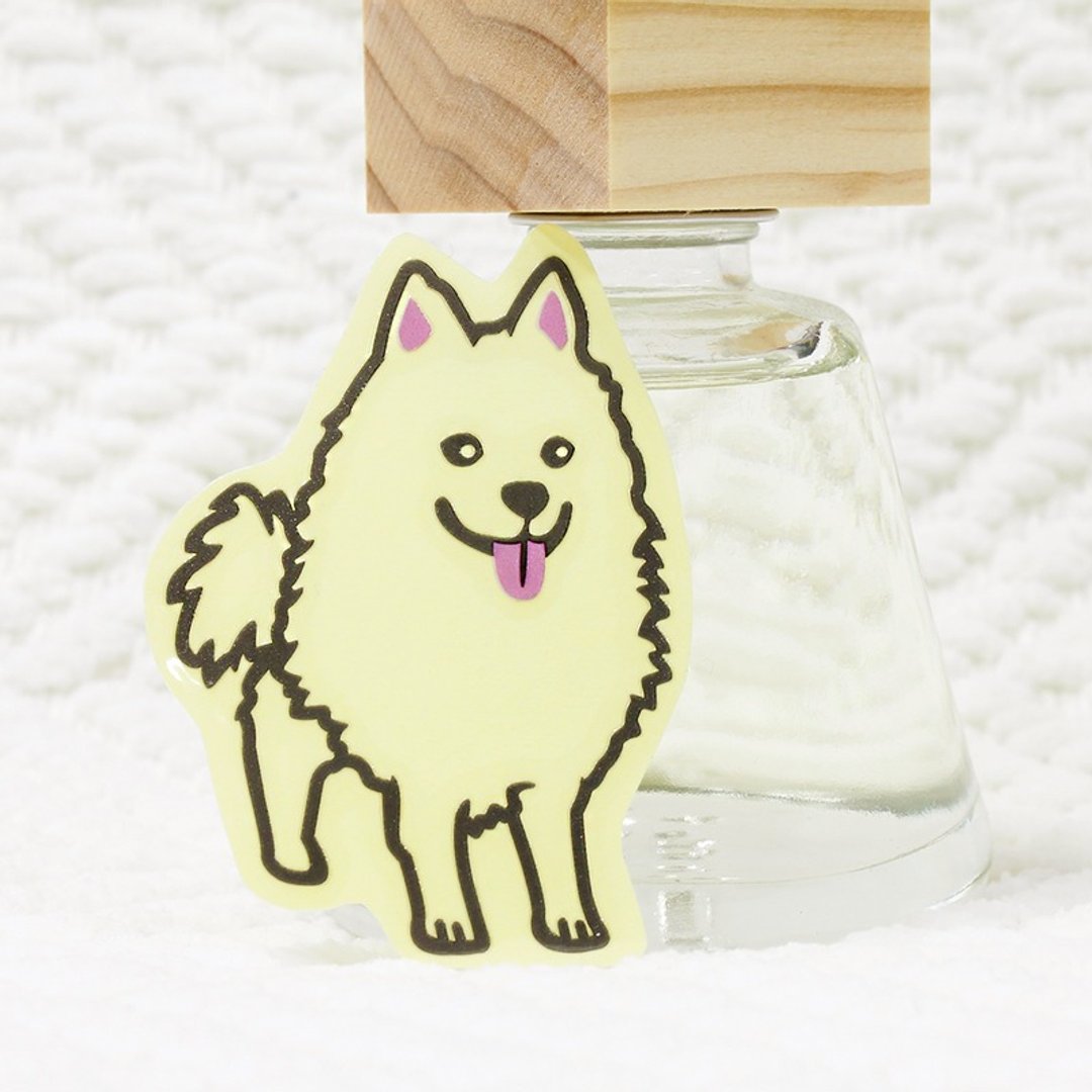 [反光贴纸] 狐狸犬 Japanese Spitz 6.8*4.7 cm - 贴纸 - 防水材质 多色