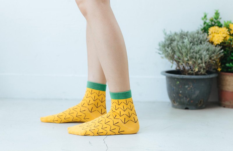 关庙凤梨_台湾水果系列_ NAKID SOCKS_袜子 - 袜子 - 其他材质 橘色