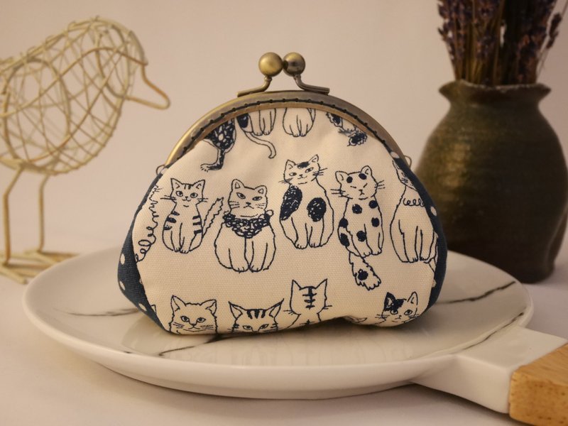 蓝猫咪手感口金零钱包  - 零钱包 - 其他材质 蓝色