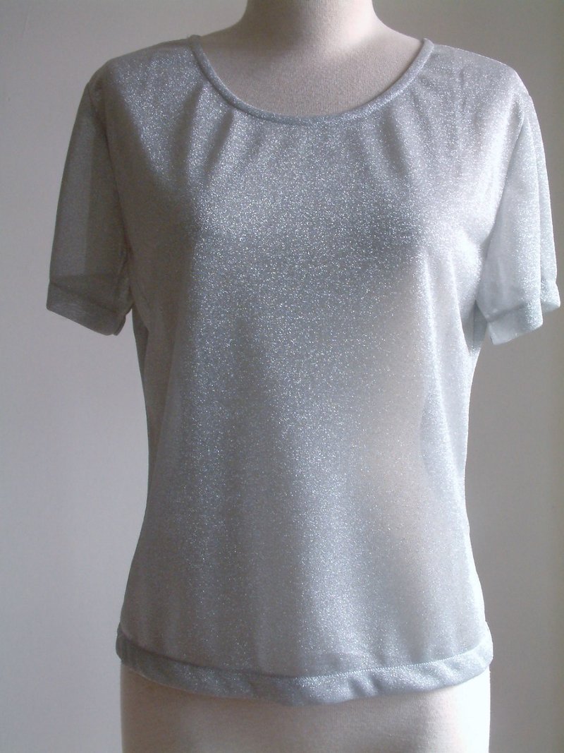 闪亮银上衣 - 女装上衣 - 其他材质 灰色