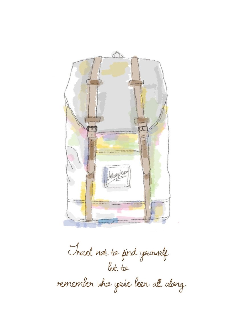 插画原作 － 背包客 - 墙贴/壁贴 - 纸 多色