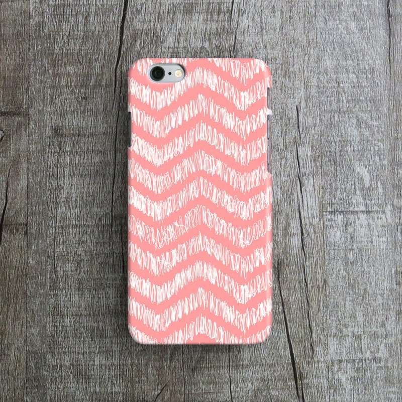OneLittleForest - 定制手机保护壳- iPhone 7, iPhone 6 , iPhone SE- 手绘波浪纹 - 手机壳/手机套 - 塑料 粉红色