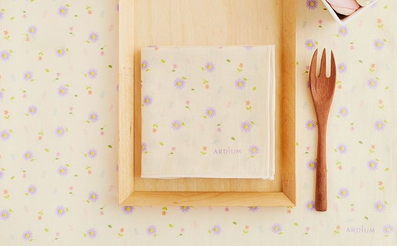 ARDIUM 棉质手帕 - 小雏菊 - 丝巾 - 棉．麻 紫色