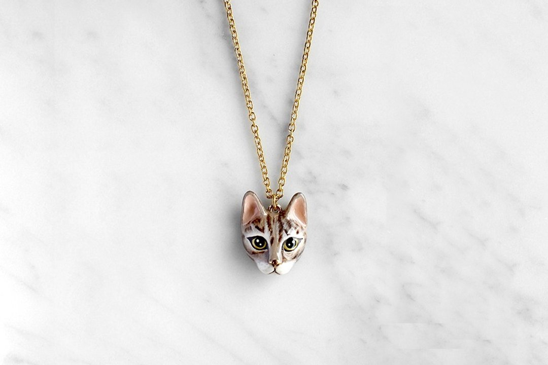 Custom Paint // Cat Necklace - 项链 - 其他金属 多色