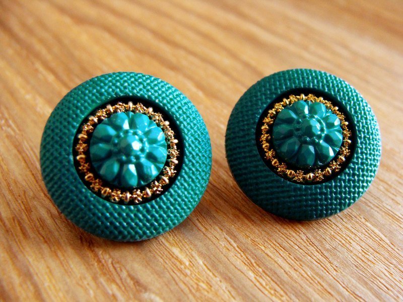 ＜SEnoRA复古耳环＞TE-F24 土耳其蓝 - 耳环/耳夹 - 其他材质 蓝色