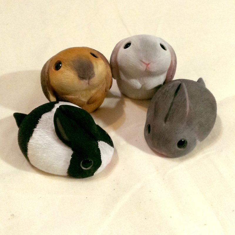 定制化 疗愈圆滚滚系列-兔子兔子 Rabbit/Bunny - 摆饰 - 塑料 