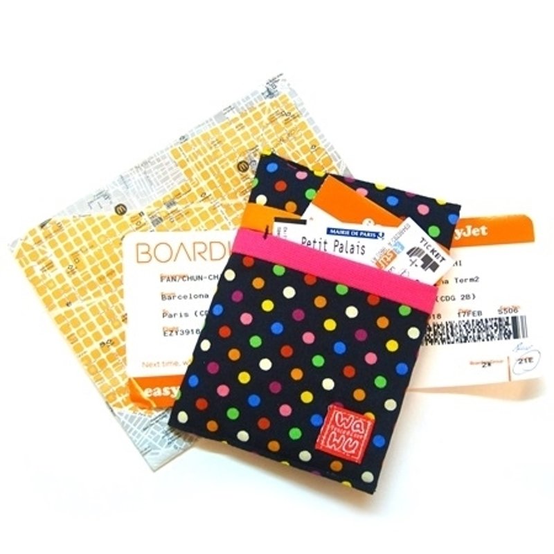 WaWu 护照套 (缤纷蓝点)/旅行证件小包/随身笔记布书套/ - 护照夹/护照套 - 其他材质 蓝色